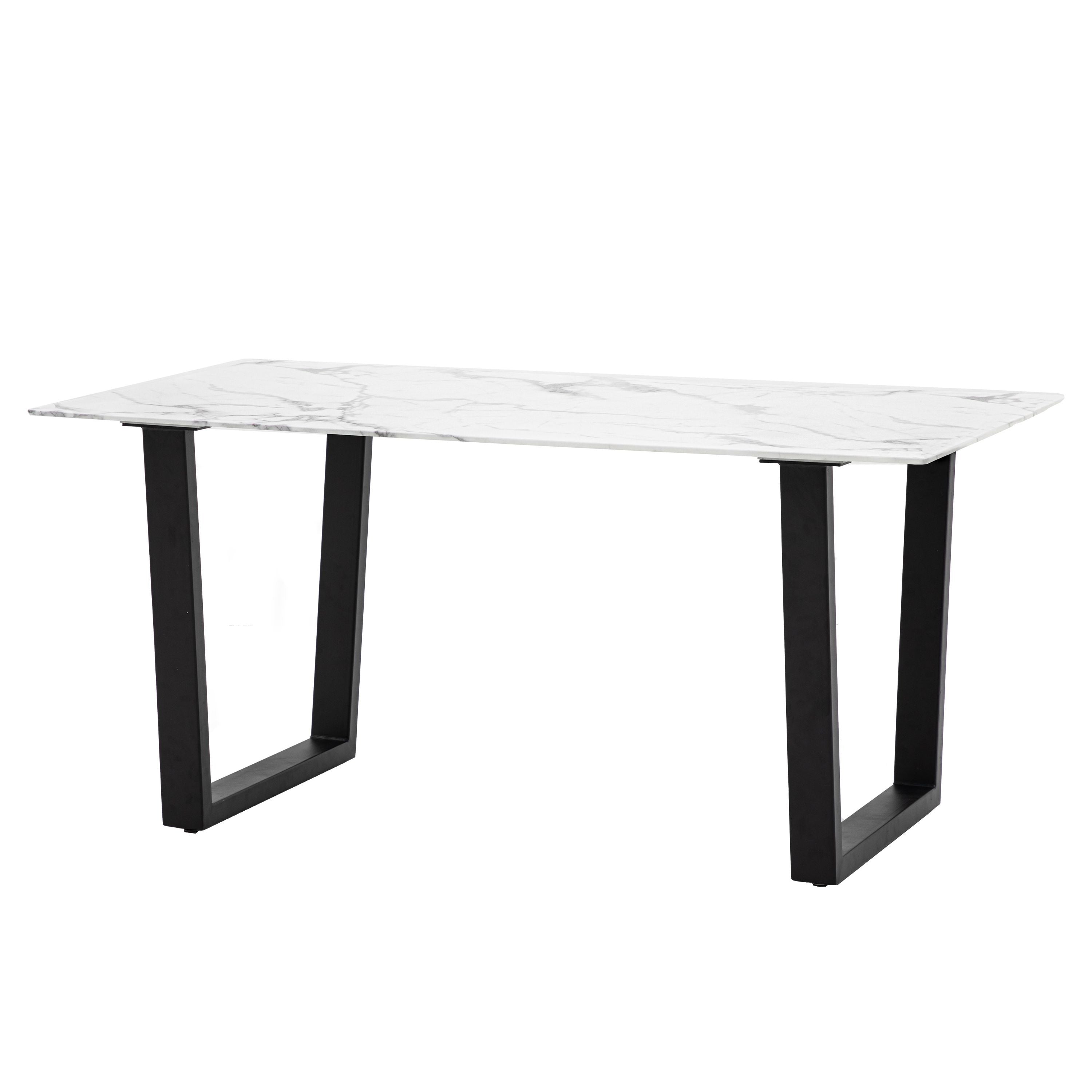 Ari White Marble Rectangle Dining Table | 6 Seater